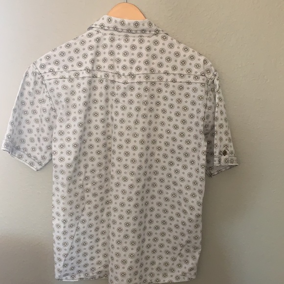 Franky Max Men’s White Graphic Button Down Short Sleeve Shirt Size Large - Picture 4 of 4